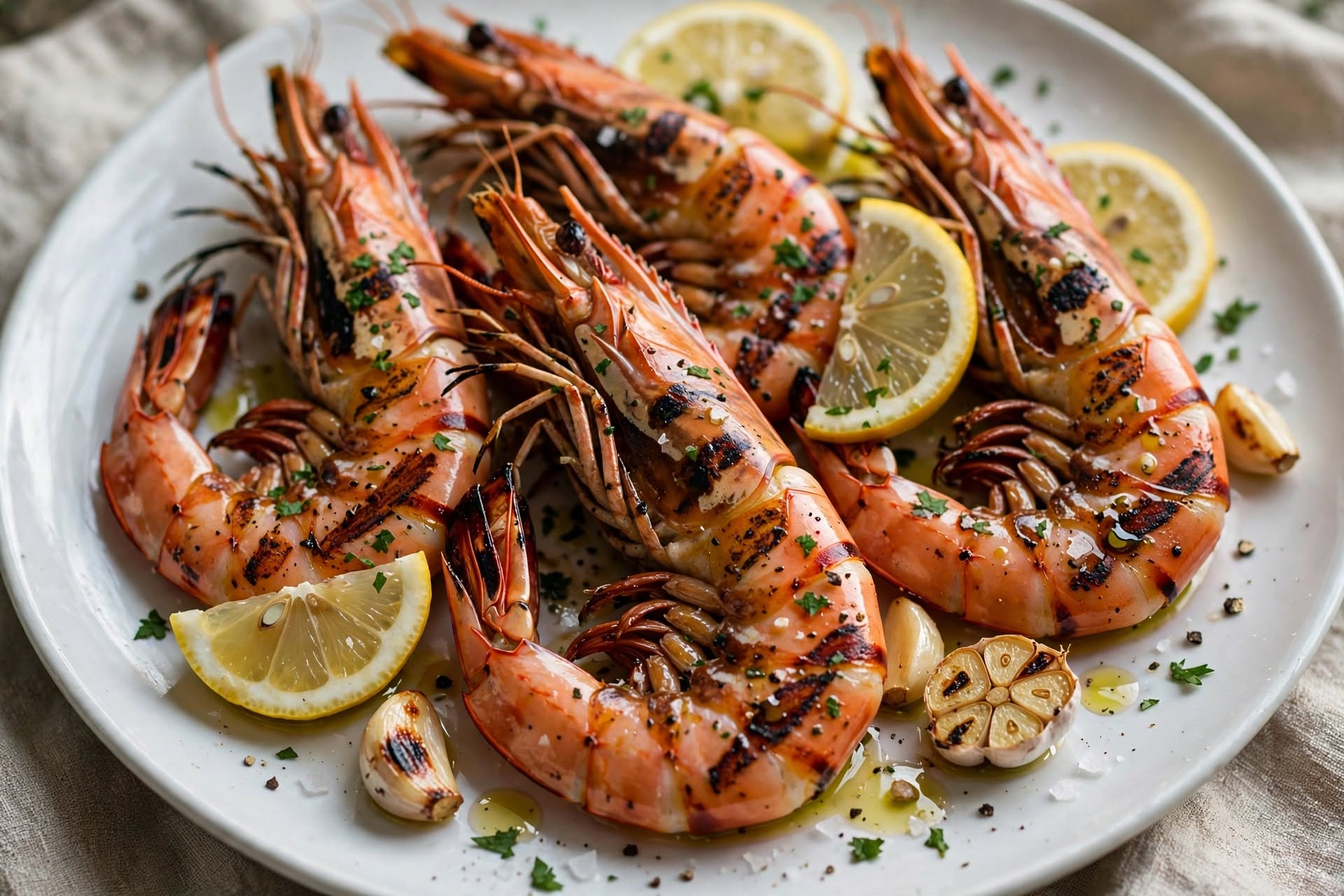 Gambas en marinade asiatique